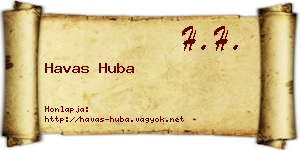 Havas Huba névjegykártya